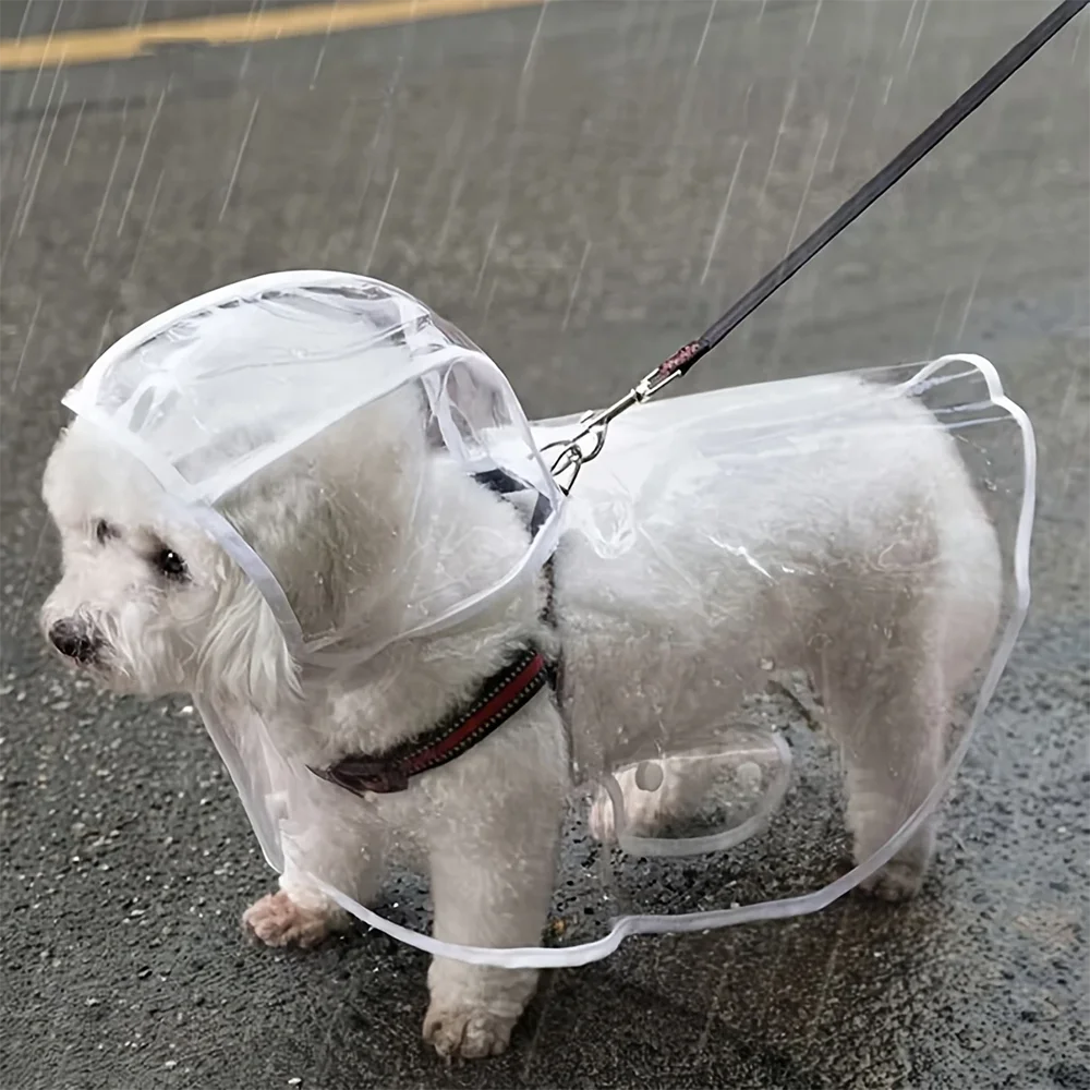 Waterproof Transparent Dog Raincoat - Lightweight Rain Jacket for Small and Medium Dogs