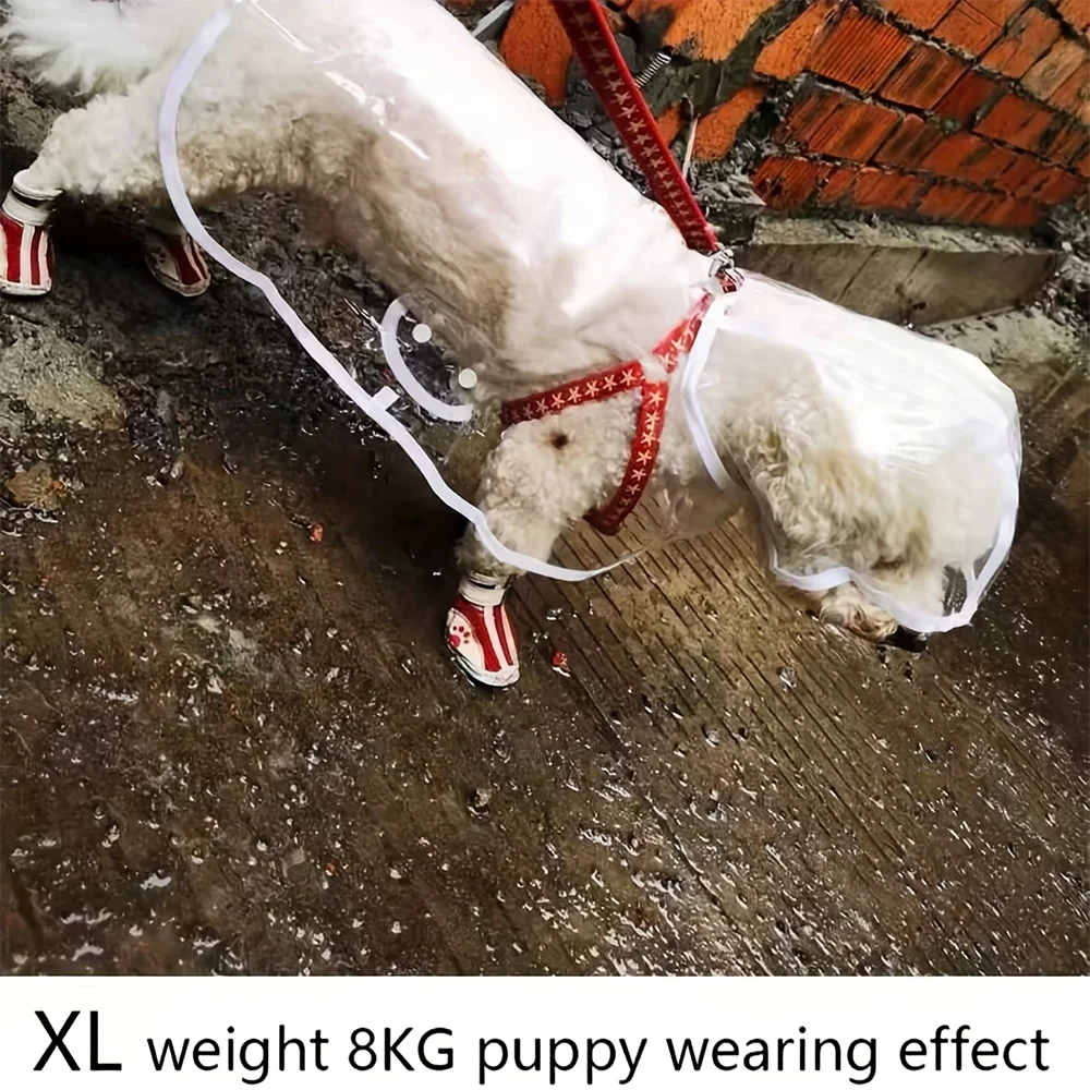 Waterproof Transparent Dog Raincoat - Lightweight Rain Jacket for Small and Medium Dogs