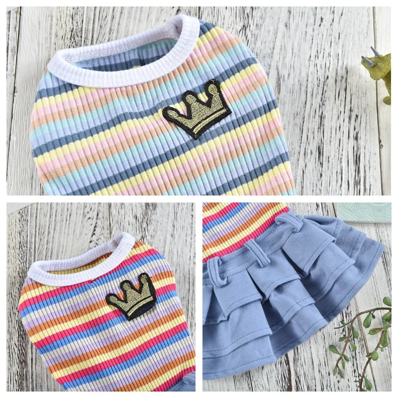 School Uniform Dress for Dogs - Preppy Vest Outfit for Bulldogs and Small Dogs
