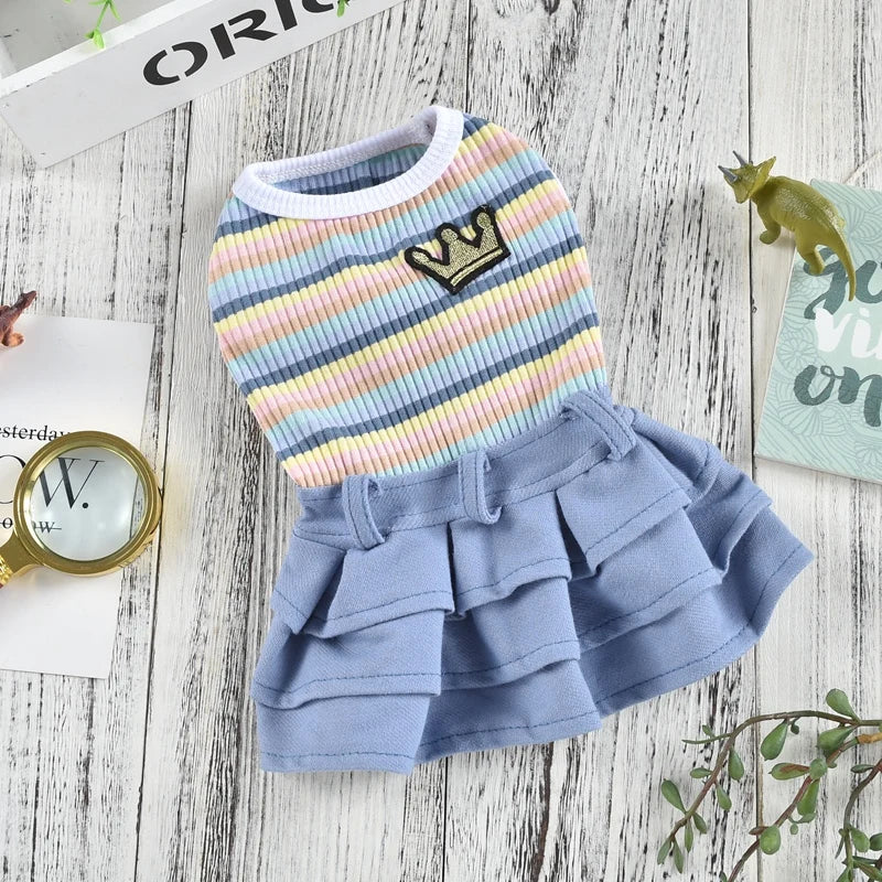 School Uniform Dress for Dogs - Preppy Vest Outfit for Bulldogs and Small Dogs