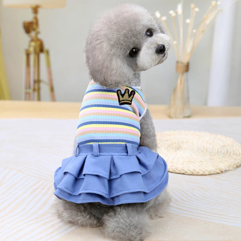 School Uniform Dress for Dogs - Preppy Vest Outfit for Bulldogs and Small Dogs