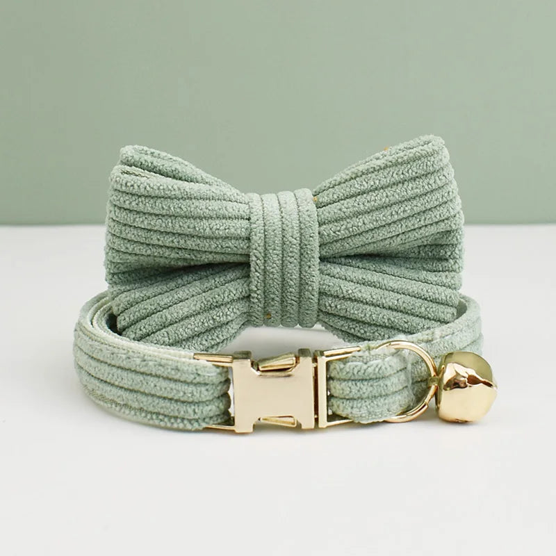 Personalized Cat Collar with Bell and Bow Tie - Custom Engraved Name Plate