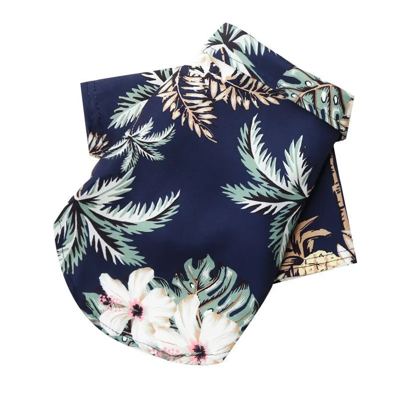 Hawaiian Pineapple Print Pet Shirt - Short Sleeve Beach Style for Dogs and Cats