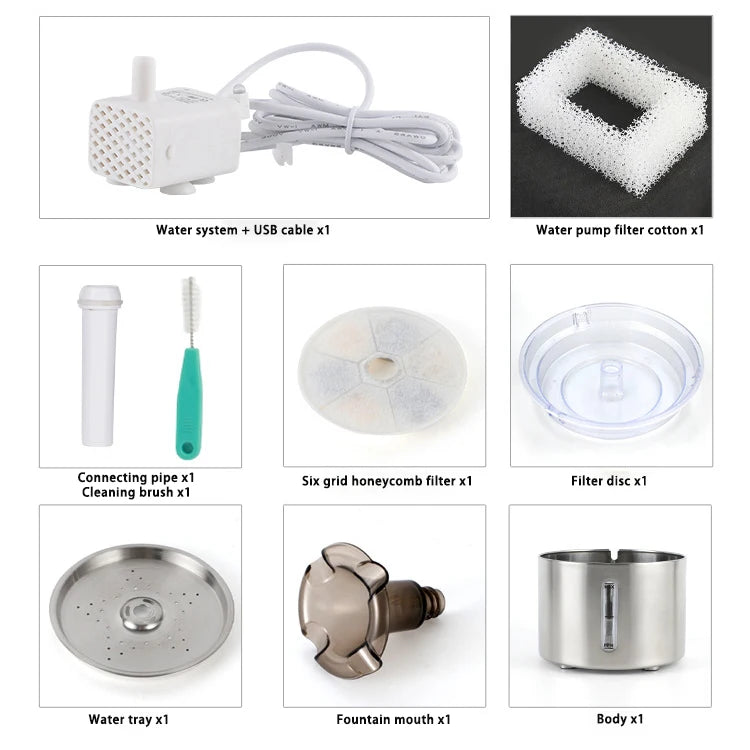 Stainless Steel Pet Water Fountain