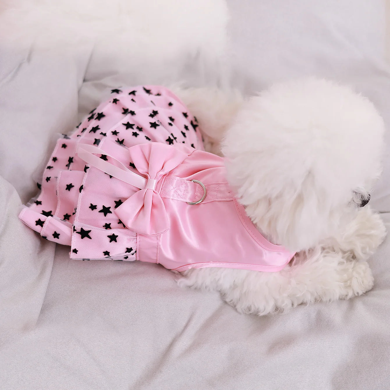 Vestido de princesa de lunares para perros y gatos - Falda de verano ligera sin mangas