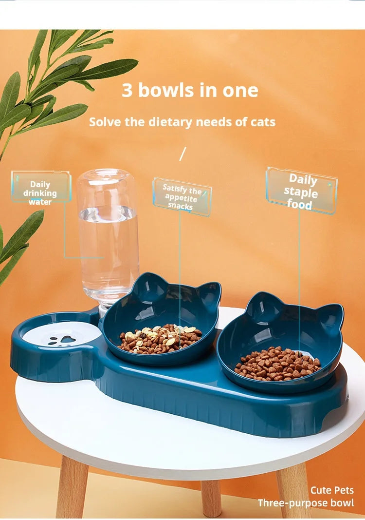3-in-1 Pet Bowl and Water Feeder Set