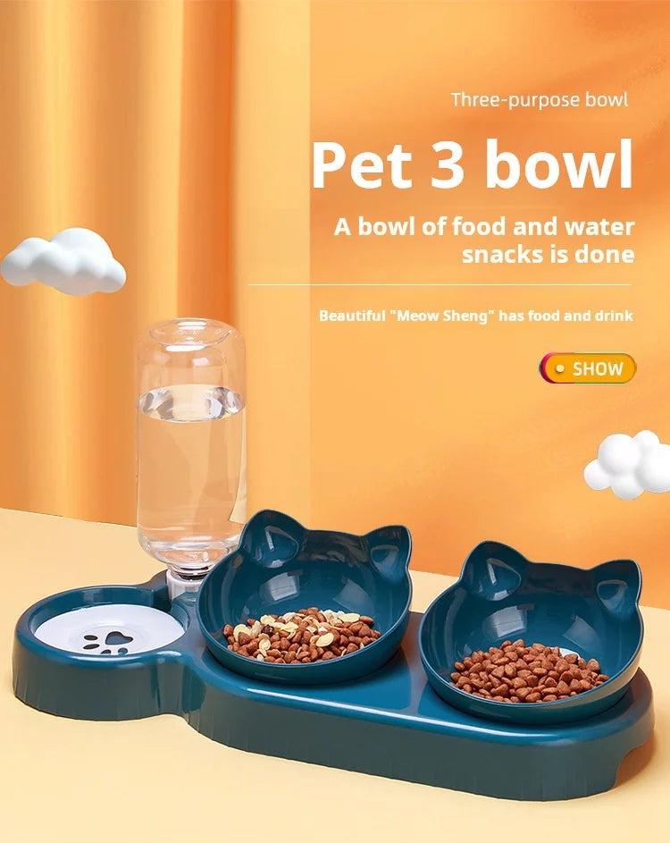 3-in-1 Pet Bowl and Water Feeder Set