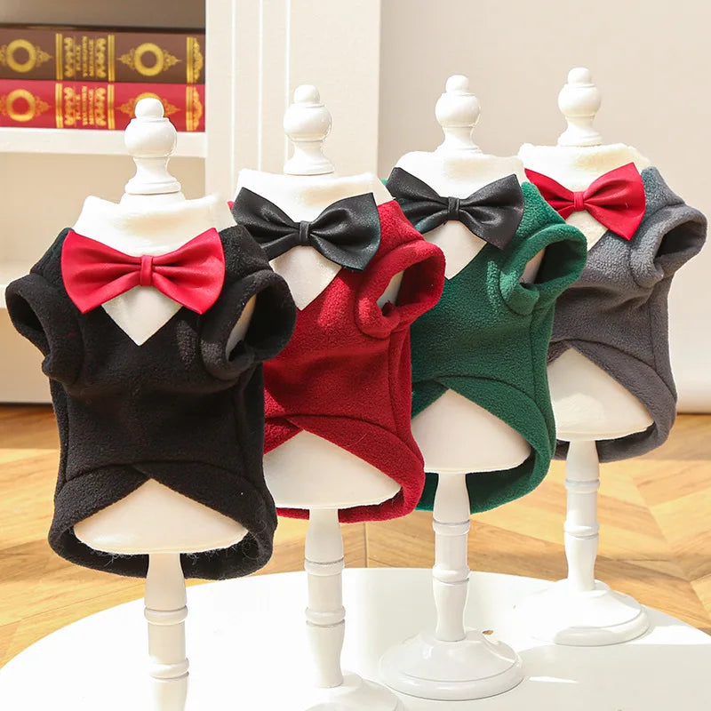 Elegant Pet Tuxedo with Bow Tie – Formal Wedding Suit for Dogs & Cats
