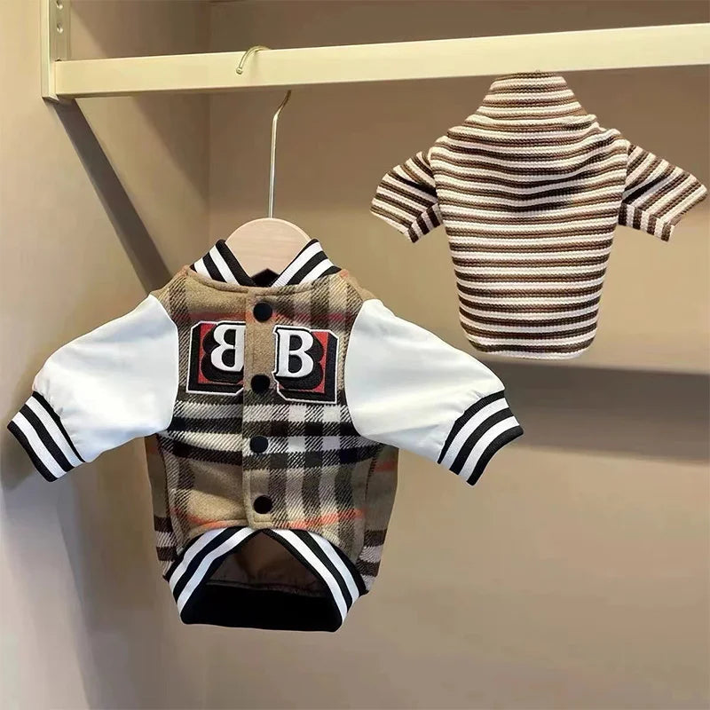 Warm Baseball Jacket for Dogs - Cozy Cotton Coat for Fall and Winter