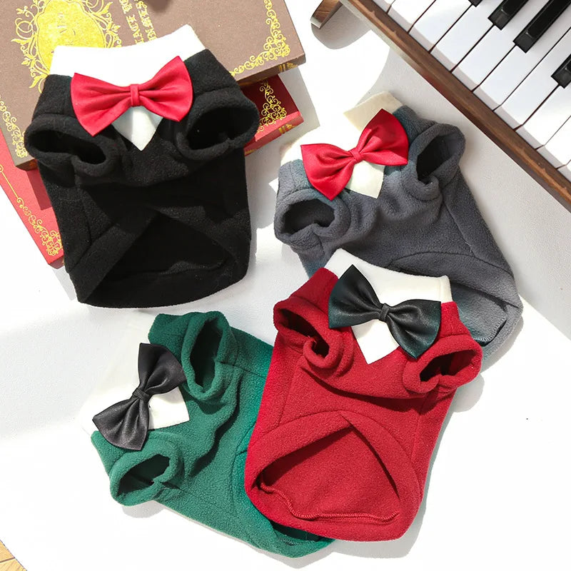 Elegant Pet Tuxedo with Bow Tie – Formal Wedding Suit for Dogs & Cats
