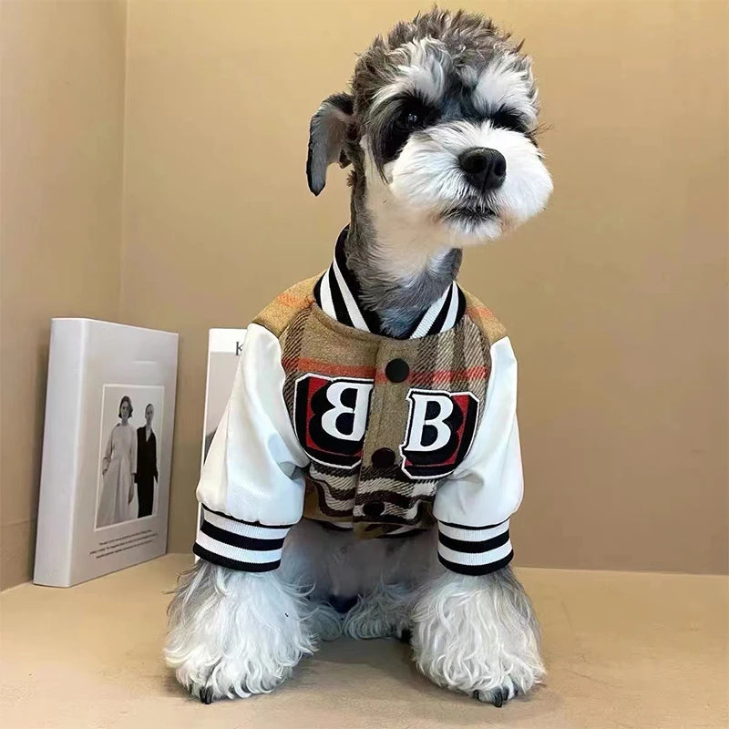 Warm Baseball Jacket for Dogs - Cozy Cotton Coat for Fall and Winter