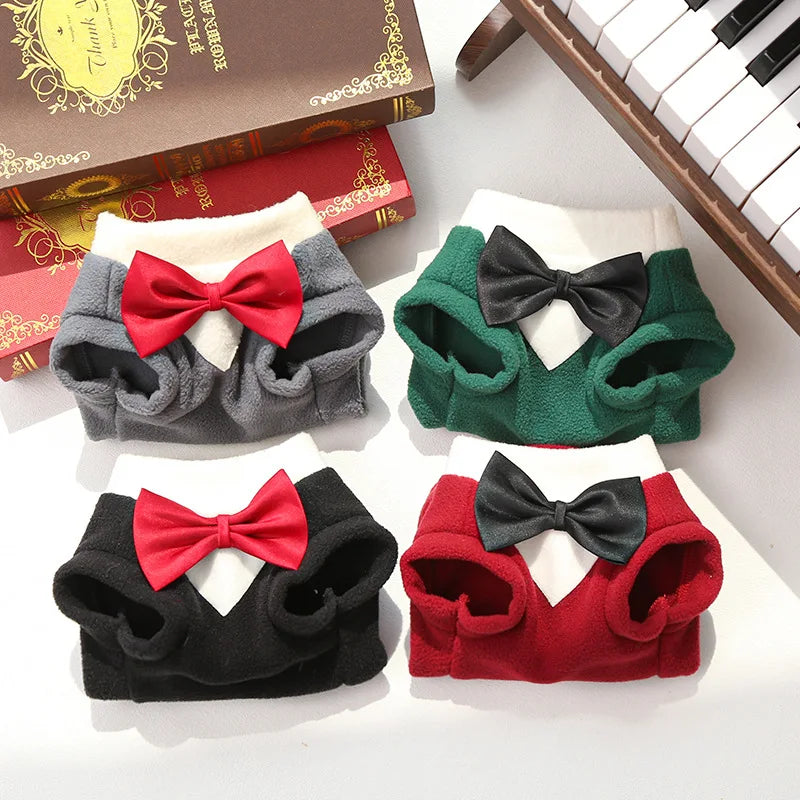 Elegant Pet Tuxedo with Bow Tie – Formal Wedding Suit for Dogs & Cats